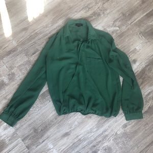 Green sheer blouse